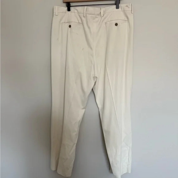 Tommy Bahama Men's Classic Off White Pants Silk Cotton Blend - Picture 2 of 6